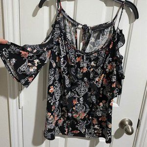 WHBM Spaghetti Strap top with off shoulder sleeves